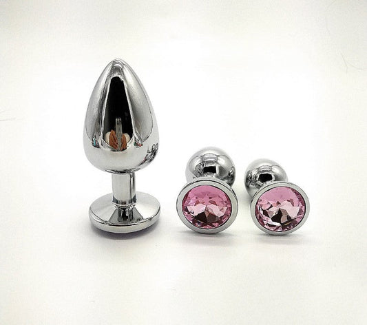 Pink Gem Metal Anal Plug