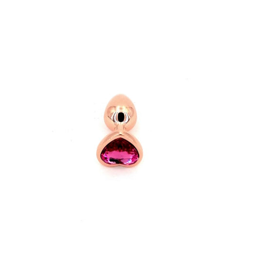 Metal Rose Gold Heart-Shaped Anal Plug (Rose Red)