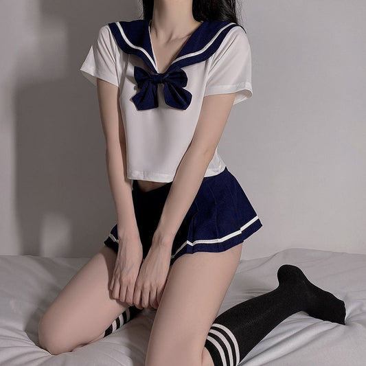 Schoolgirl Temptation Blue Lingerie Set