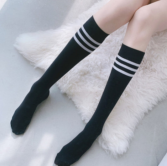 Innocent Schoolgirl Black Long Socks