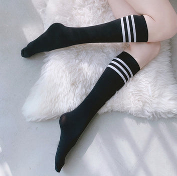 Innocent Schoolgirl Black Long Socks